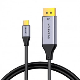 Lention USB-C to 8K60Hz DisplayPort cable, 1.7m (black)