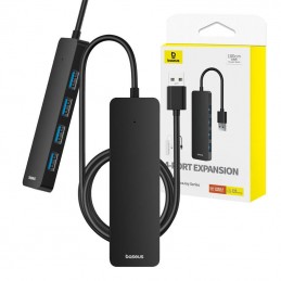 4in1 Hub Baseus  UltraJoy Lite USB-A to USB 3.0 1m (black)