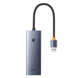 Hub Baseus UltraJoy Series Lite 4-Port (USB to USB 3.0*4+Type-C 5V) (gray)