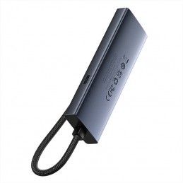 Hub Baseus UltraJoy Series Lite 4-Port (USB to USB 3.0*4+Type-C 5V) (gray)