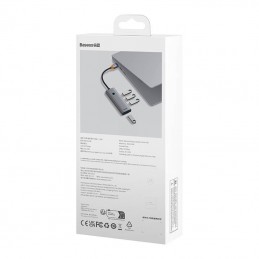 Hub Baseus UltraJoy Series Lite 4-Port 50cm (USB to USB3.0*4+Type-C5V) (szary)