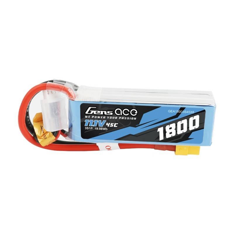 Baterie GensAce LiPo 1800mAh 11,1V 45C 3S1P XT60