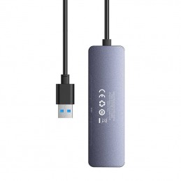 Hub 4in1 Baseus UltraJoy Lite 50cm USB-A to 4x USB 3.0 + USB-C 5V (grey)