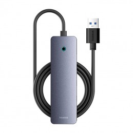 Hub 4in1 Baseus UltraJoy Lite 150cm USB-A to 4x USB 3.0 + USB-C 5V (grey)