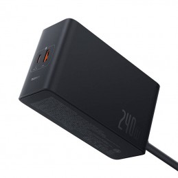 Digital Charger Baseus GaN , 3x USB-C + USB + DC, 240W + cable1m (black)