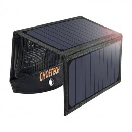 Skládací solární nabíječka Choetech SC001 19W 2xUSB (černá)