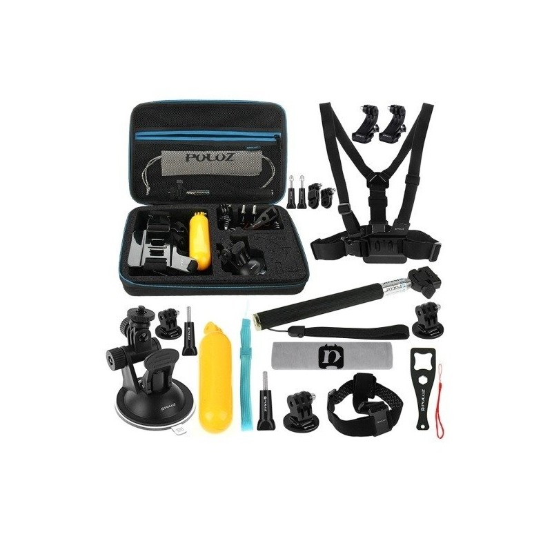 Puluz 20 in 1 Accessories Ultimate Combo Kits for sports cameras PKT11