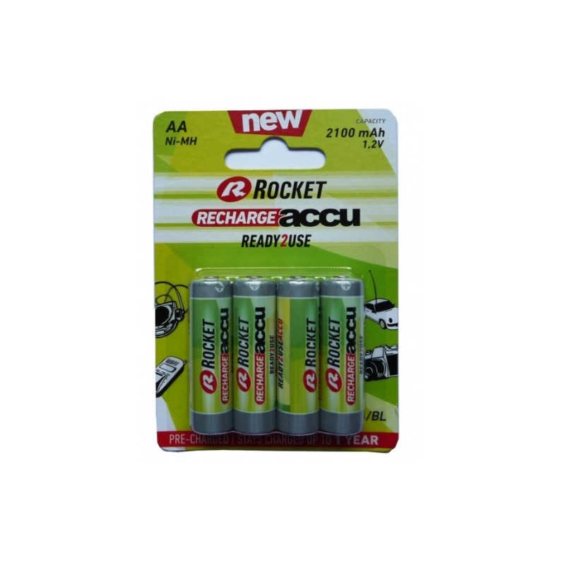 Rocket Precharged HR6 2100MAH ALWAYS READY Blister Pack 4pcs.