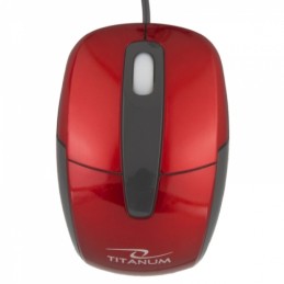 Titanium TM108R BARRACUDA 3D WIRED OPTICAL MOUSE USB RED