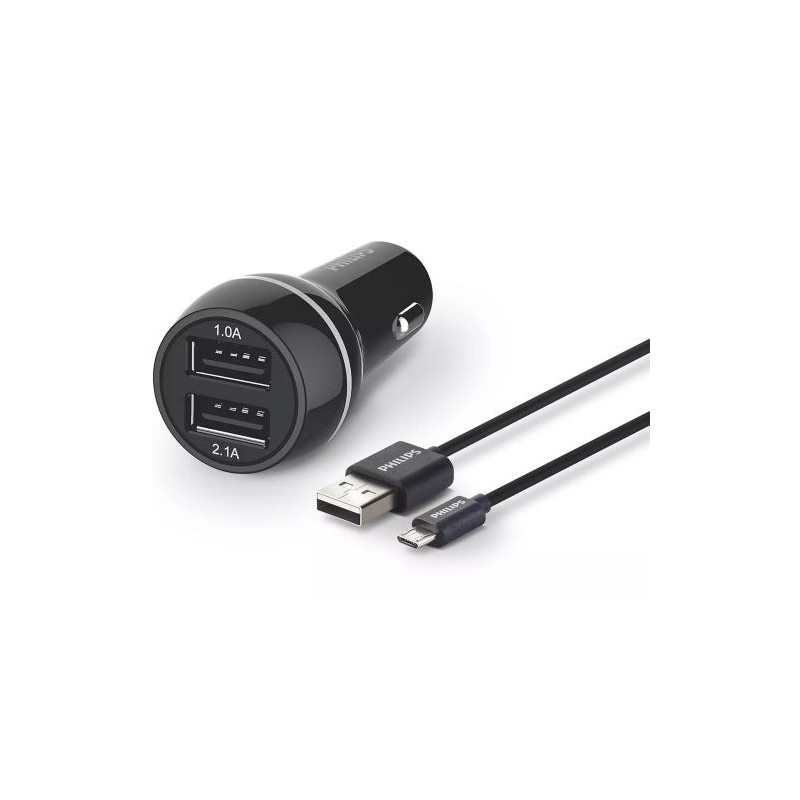 Philips DLP2357U/10 2xUSB Car charger + Micro USB cable 12V 3.1A