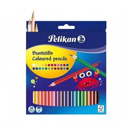 pelikan Colored pencils triangular 3mm lead assorted colors, 24 pieces cardboard case
