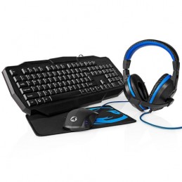 Nedis GCK41100BKUS Gaming Combo Kit 4-in-1 (Keyboard, Headset, Mouse and Mouse Pad)