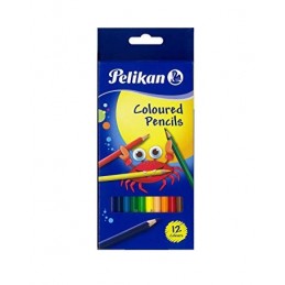pelikan Colored pencils triangular 3mm lead assorted colors, 12 pieces cardboard case
