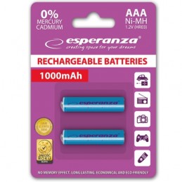 Esperanza EZA101B RECHARGED HR03 1000MAH ALWAYS READY BLISTER PACK 2PCS.