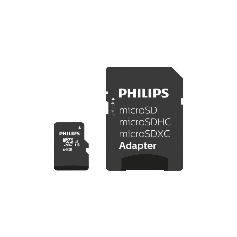 Philips MicroSDXC 64GB class 10/UHS 1 + Adapter