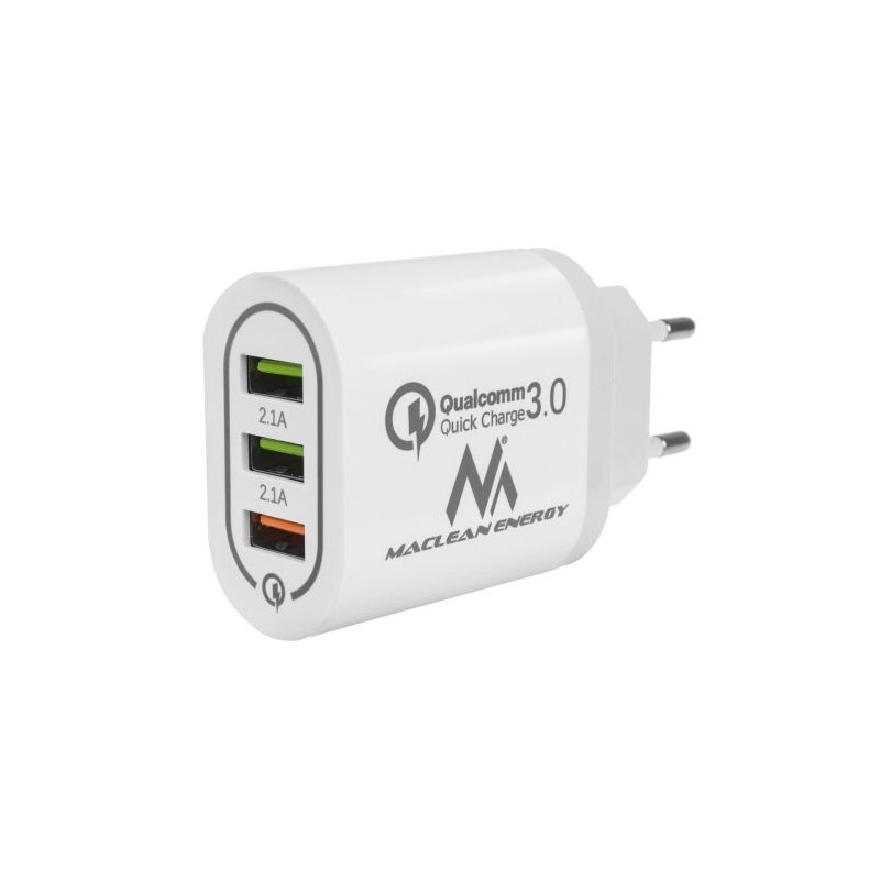 Maclean Energy MCE479W 3xUSB charger QC 3.0