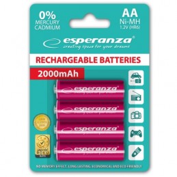 Esperanza EZA104R PRECHARGED HR6 2000MAH ALWAYS READY BLISTER PACK 4PCS.