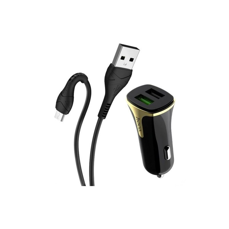 Hoco Z31 Car charger +  Micro USB cable 2xUSB QC3.0 18W