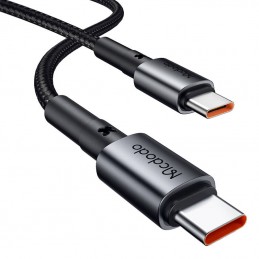 Nabíječka do auta McDodo Particular Digital Display QC+PPS 65W s mini bílým kabelem USB-C s čipem E-mark 1m 100W (černá)