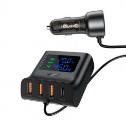 Car charger splitter with digital display Acefast B11 138W (black)