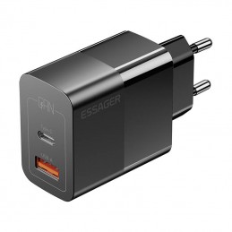 Ładowarka USB-C+USB-A 33W Essager GaN (czarna)