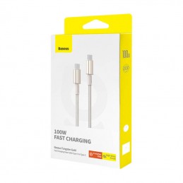 Cable USB-C to USB-C Baseus Tungsten Gold, 100W, 2m (gold)