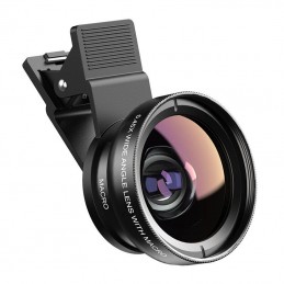 Mobile lens APEXEL APL-0.45XWM 0.45x wide angle+12.5x macro lens (black)