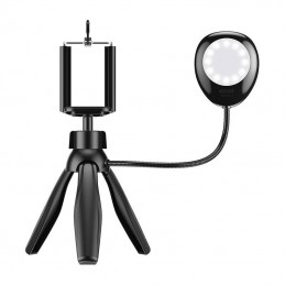 Phone holder/tripod APEXEL APL-JJ21FL with LED light (black)