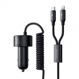 Ładowarka samochodowa Mcdodo CC-0370, USB-C, Lightning, 120W, chowane kable