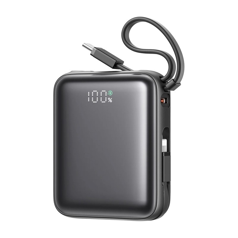 Mini PowerBank Joyroom JR-PBF27 22.5W z podwójnym kablem 10000mAh (czarny) Mini PowerBank Joyroom JR-PBF27 22.5W z podwójnym kablem 10000mAh (czarny)