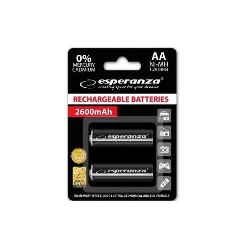 Esperanza EZA105 PRECHARGED HR6 2600MAH ALWAYS READY BLISTER PACK 2PCS. Esperanza EZA105 PRECHARGED HR6 2600MAH ALWAYS READY BLISTER PACK 2PCS.