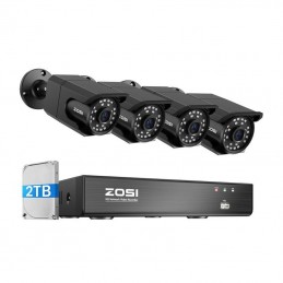 Zestaw czterech kamer IP ZOSI C105 WiFi 8MP + nagrywarka + dysk HDD 2TB