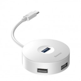 Hub USB-C 4w1 Baseus 15cm Biały