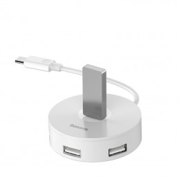 Hub USB-C 4w1 Baseus 15cm Biały