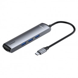 HUB Adapter Baseus 6in1 USB-C on 3x USB 3.0 + HDMI + RJ45 + USB-C PD