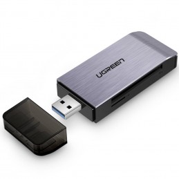 4 in1 Adapter USB UGREEN card reader SD + microSD (silver)
