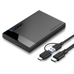 External Drive Enclosure UGREEN US221 SATA HDD 2,5", USB 3.0 + USB-C to USB-C 3.1 (black)