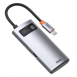 Hub 4in1 Baseus Metal Gleam Series, USB-C to USB 3.0 + USB 2.0 + HDMI + USB-C PD