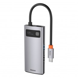Hub 4in1 Baseus Metal Gleam Series, USB-C to USB 3.0 + USB 2.0 + HDMI + USB-C PD
