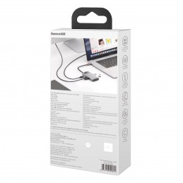 Hub 4in1 Baseus Metal Gleam Series, USB-C to USB 3.0 + USB 2.0 + HDMI + USB-C PD