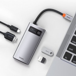 Hub 4in1 Baseus Metal Gleam Series, USB-C to USB 3.0 + USB 2.0 + HDMI + USB-C PD