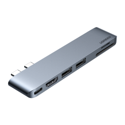 6-in-1 Adapter UGREEN CM380 USB-C Hub for MacBook Air / Pro (gray)