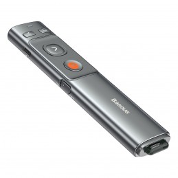 Baseus Orange Dot Multifunctionale remote control for presentation, with a laser pointer - gray