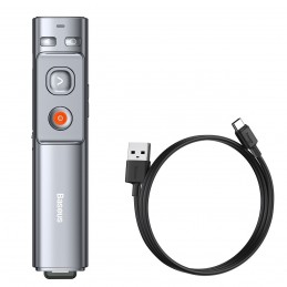 Baseus Orange Dot Multifunctionale remote control for presentation, with a laser pointer - gray