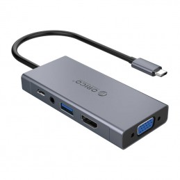Adapter Hub Orico 5-in-1, HDMI 4K + USB 3.0 + VGA + AUX + USB-C PD 60W