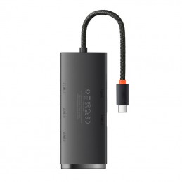 Baseus Lite Series Hub 4in1 USB-C to 4x USB 3.0 + USB-C, 25cm (Black)