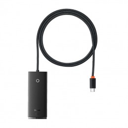 Baseus Lite Series Hub 4in1 USB-C to 4x USB 3.0 + USB-C, 1m (Black)