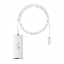 Hub 4in1 Baseus Lite Series USB-C to 4x USB 3.0 + USB-C, 1m (White)
