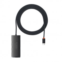 Hub 4in1 Baseus Lite Series USB-C to 4x USB 3.0 + USB-C, 2m (Black)