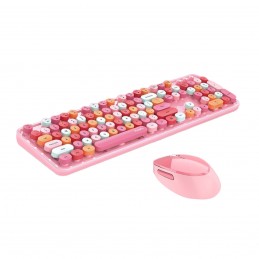 Wireless keyboard + mouse set MOFII Sweet 2.4G (pink)